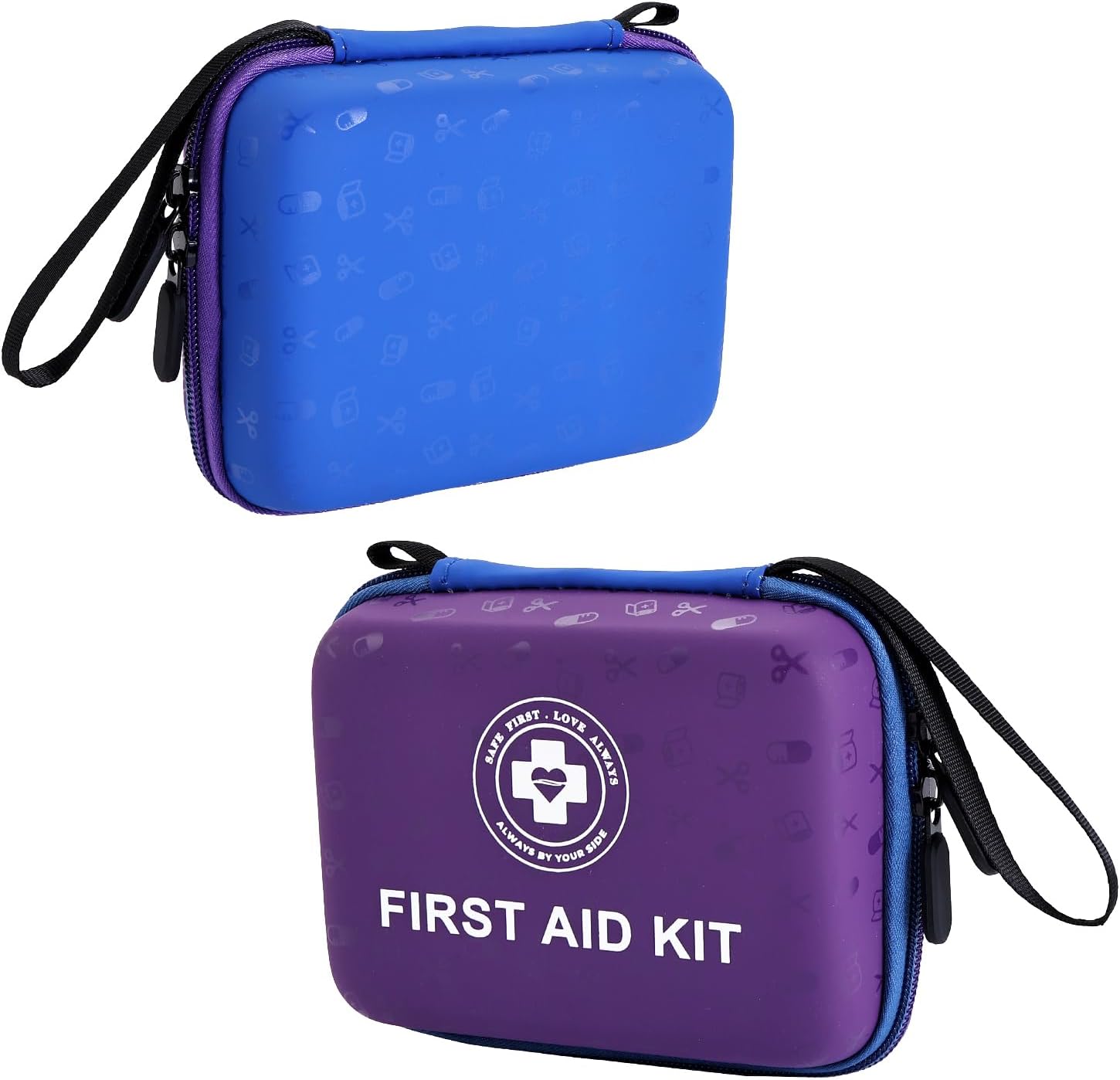 Small First Aid Kit – 165 Piece Dual-Color Emergency Medical Kit with Hard Shell & Fluorescent Exterior Coating, Emergency First Aid Kit for Home, Car, Travel, Hiking & Outdoor(Blue/Purple) Small First Aid Kit – 165 Piece Dual-Color Emergency Medical Kit with Hard Shell & Fluorescent Exterior Coating, Emergency First Aid Kit for Home, Car, Travel, Hiking & Outdoor(Blue/Purple)