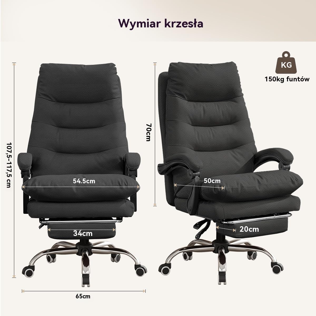Krzesło Biurowe z Miękką Poduszką, Krzesło Gamingowe z Wysokim Oparciem, Kierowcze Krzesło Biurowe z Podnóżkiem, Ergonomiczne Krzesło Komputerowe z Skóry dla Biura Domowego