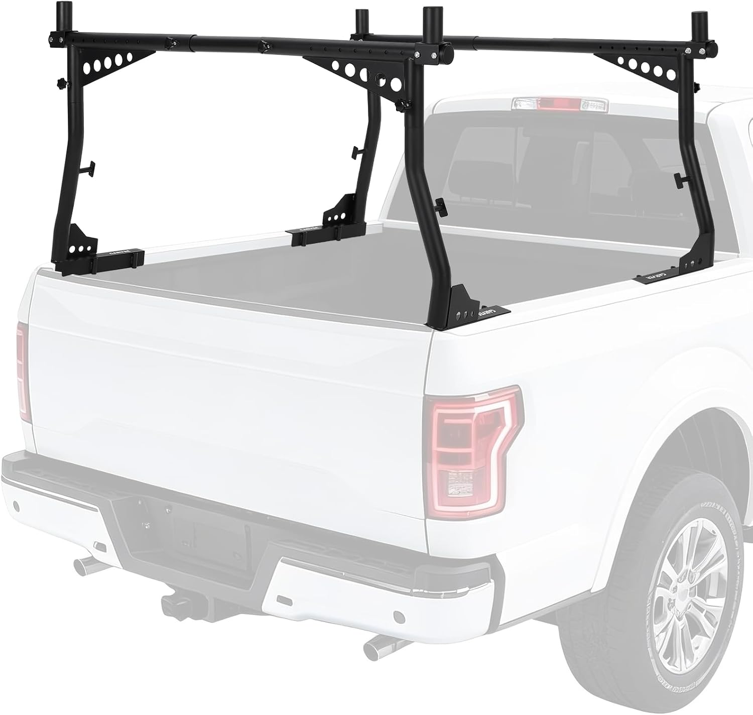 48.4–72.8 in Extendable Pickup Truck Ladder Rack - 1000 LB Heavy Duty Steel Bed Rack with No-Drill Utility Cargo System for Kayaks, Ladders, Lumber & Work Gear