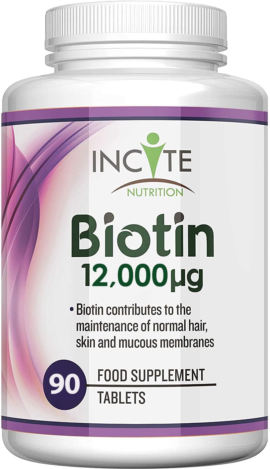 Incite Nutrition Biotin 10,000mcg Hair and Nail Food Supplement, 200 Capsules
