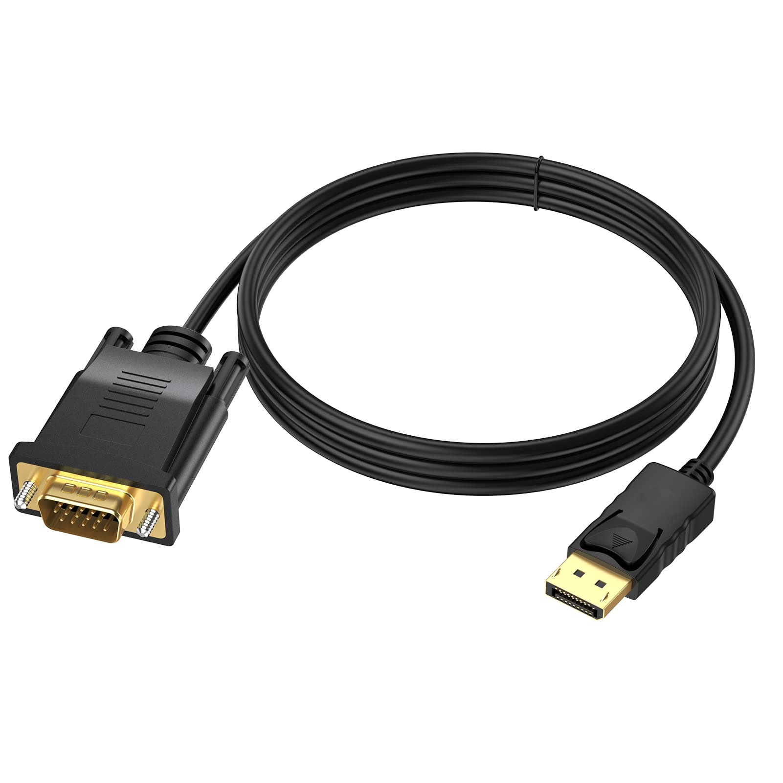 Cable corto DisplayPort a VGA de 1.5 pies, puerto de pantalla DP de computadora a monitor VGA/proyector Cable adaptador macho a macho de video HD 1080P para computadora, monitor, TV, proyector 9
