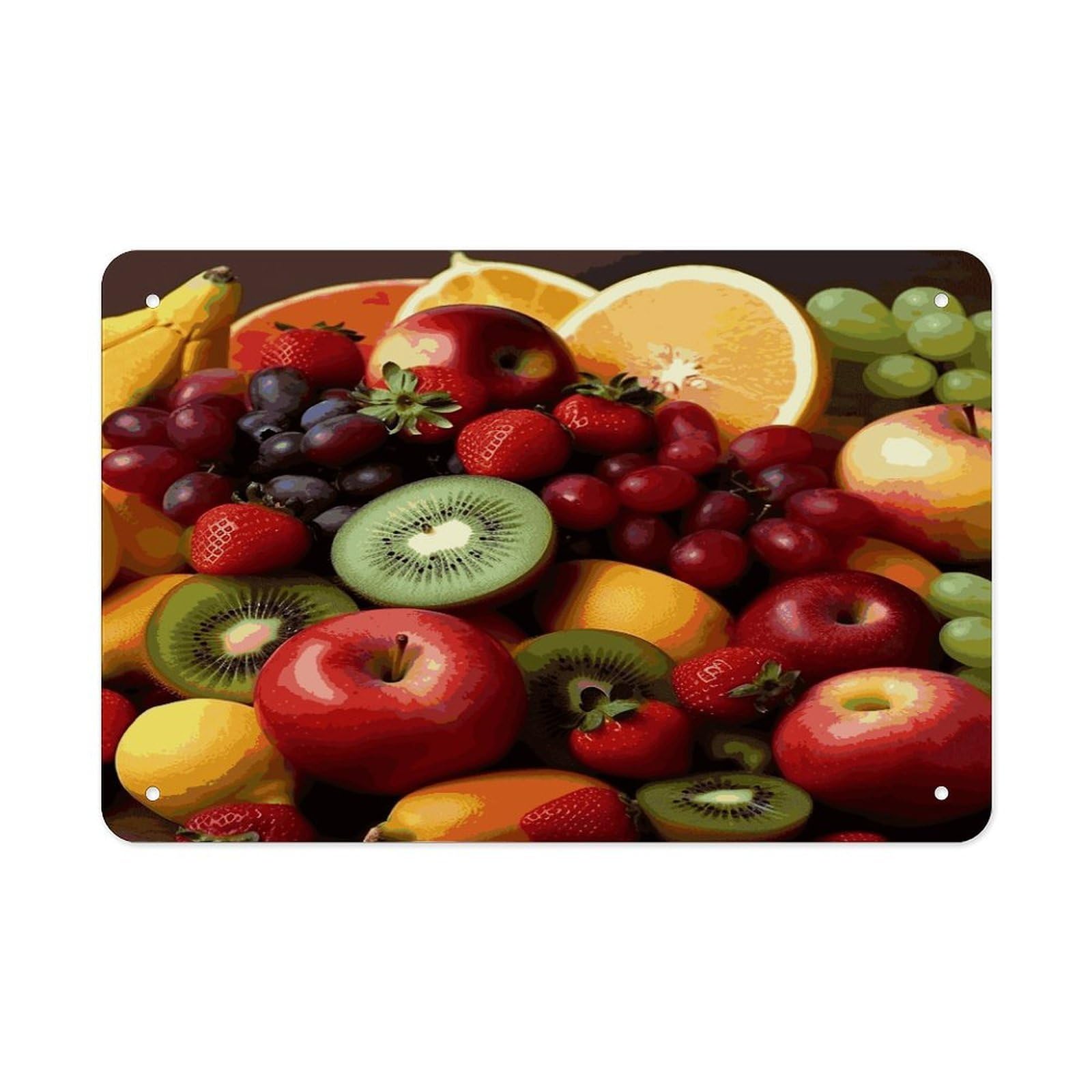 Fresh Fruits And Vegetables Metal Signs Wall Art Tin Sign