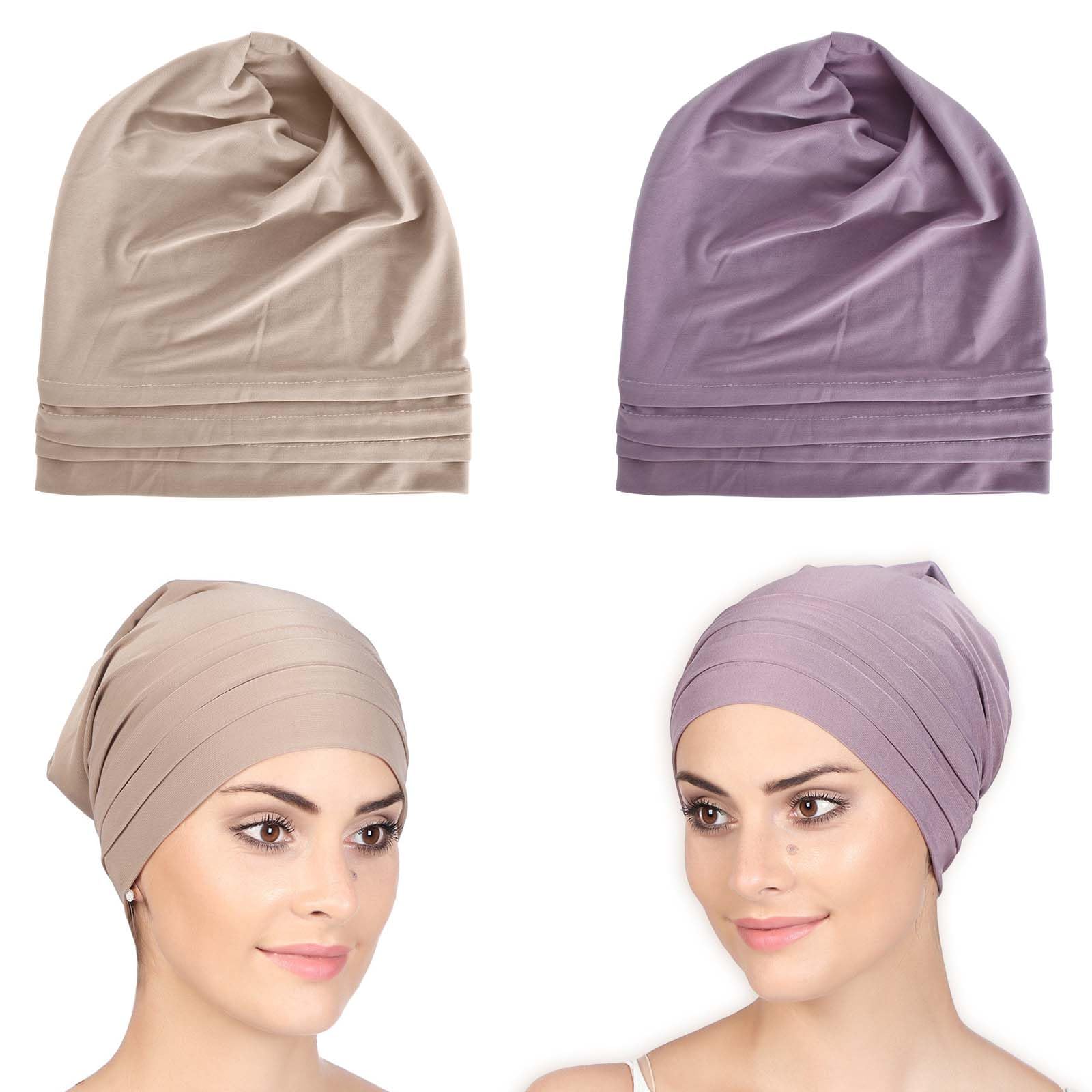 Gorra Quimio Mujer 2 Piezas, Gorro para Quimioterapia Fino y Suave