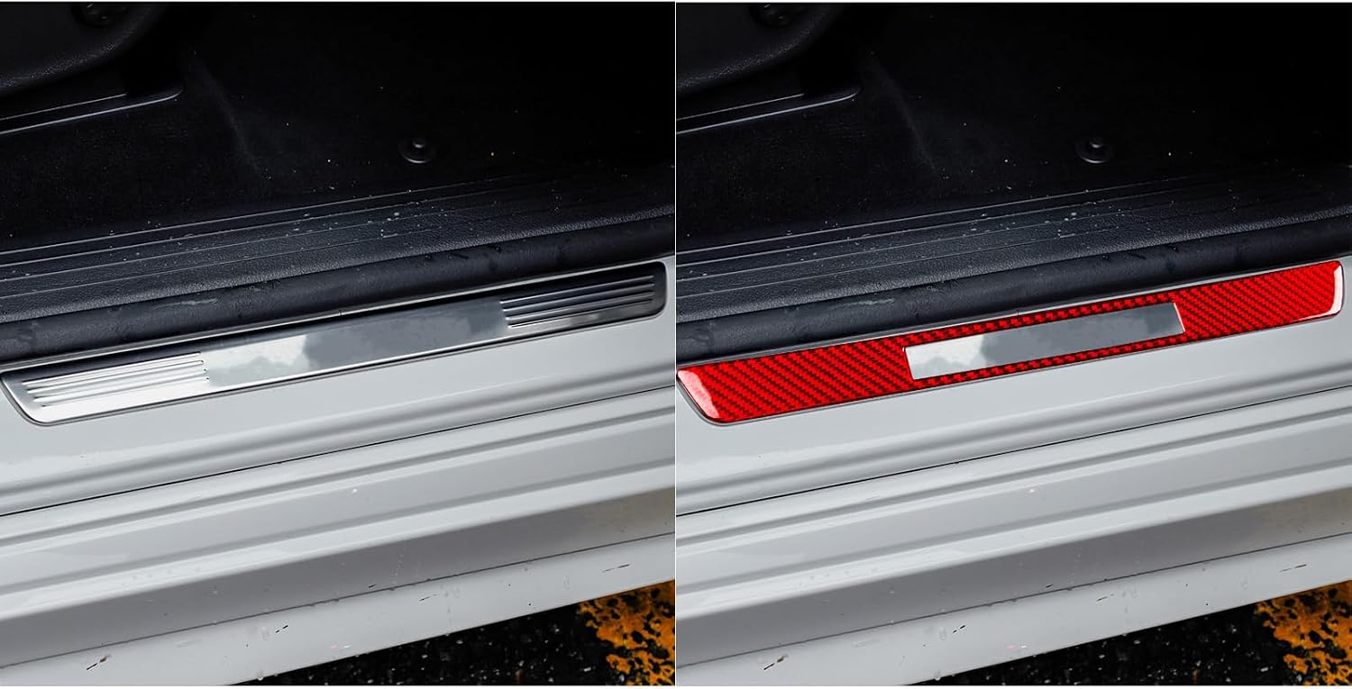 Real Carbon Fiber Compatible with Mercedes-Benz GLE W167 2019-2024 2020 2021 2022 2023 350 450 580 Accessories Car Door Sill Plate Cover Exterior Trim Decal Red 4PCs