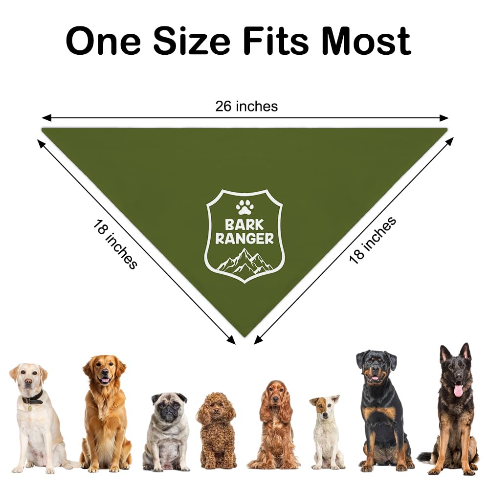 Bandana Bark Ranger vert pour chien, écharpe amusante pour chiot, accessoire photo pour aventure en plein air, randonnée, camping, montagne, bandana amusant pour chiot pour les amoureux des