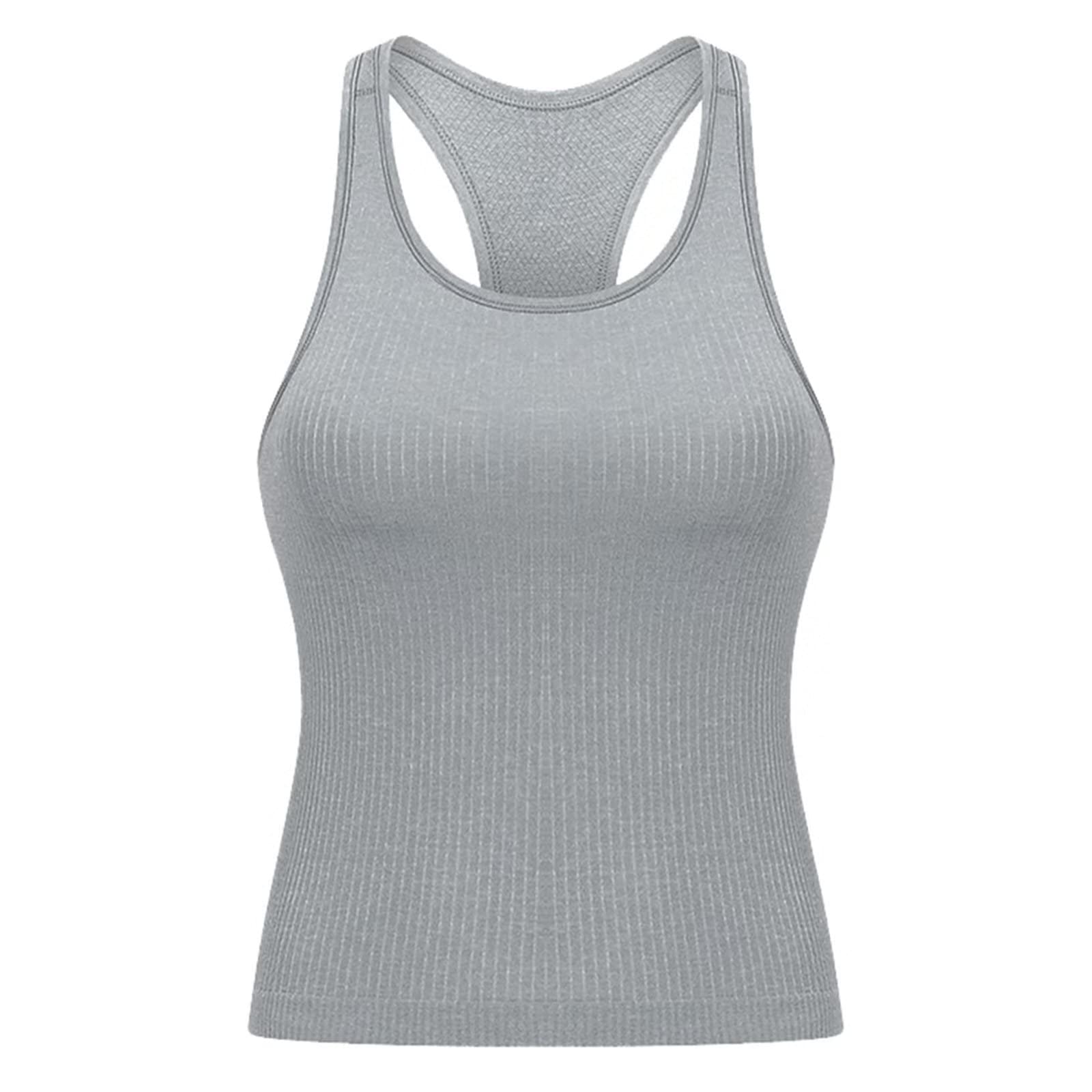 Workout Tank Tops for Women with Built in Bra,Camisole Sports Shirts for Yoga Running Gym Fitness Racerback Yoga Vest
