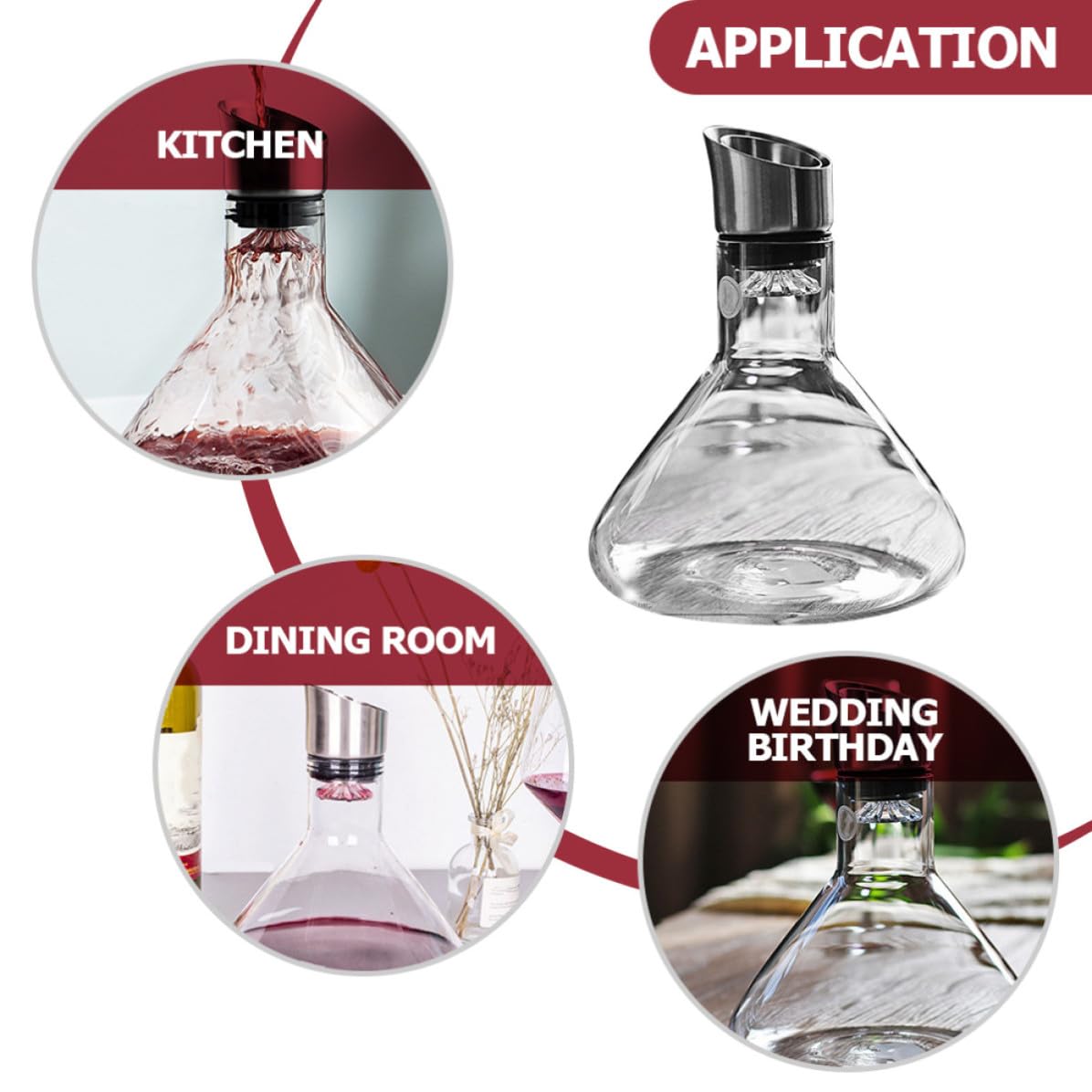 Caraffa Decanter in Vetro Borosilicato Bianco per Vino e Succhi