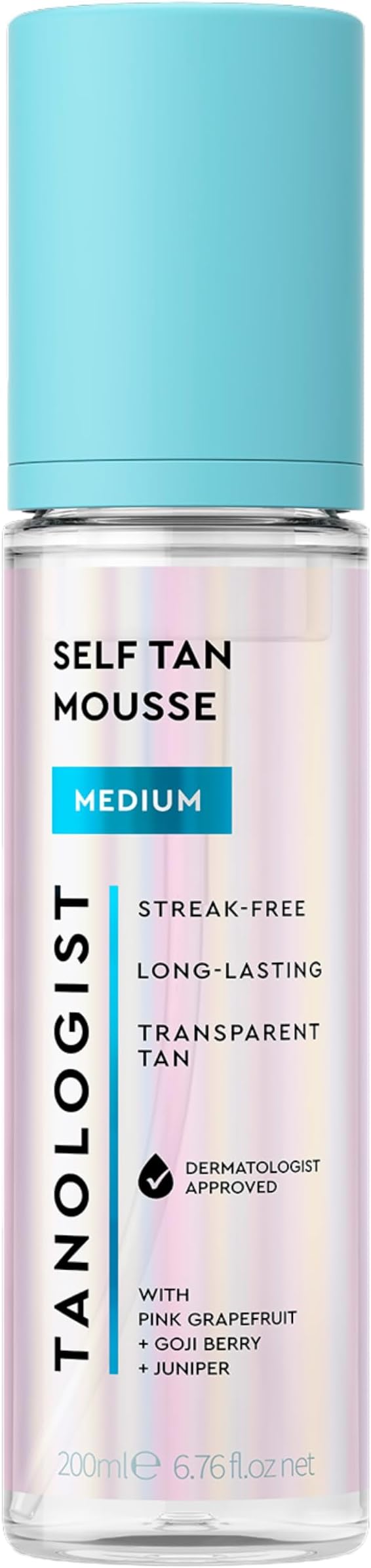Self Tan Mousse Medium (200 ml) Clear Self Tanning Foam For Sensitive Skin Dermatologist Approved Clean Ingredients & Vegan