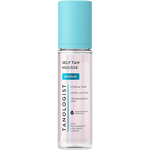 Tanologist Medium Self Tan Mousse, Self-Tanning Mousse, Streak-Free, Natural Glow, No Fake Tan Smell Or Orange Tone, Long Lasting, Clean Ingredients, Vegan, 6.76 fl. oz/200 ml Bottle