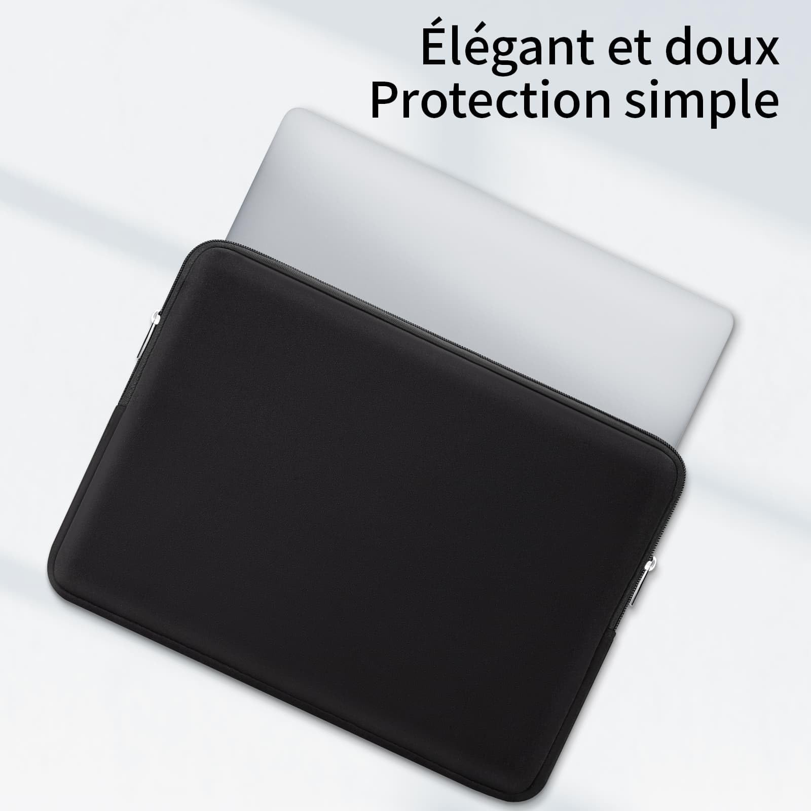 RAINYEAR Housse de Protection Ordinateur Portable 14 Pouces Compatible MacBook Air 15 Pouces M2 M3 M4 M5 Noir