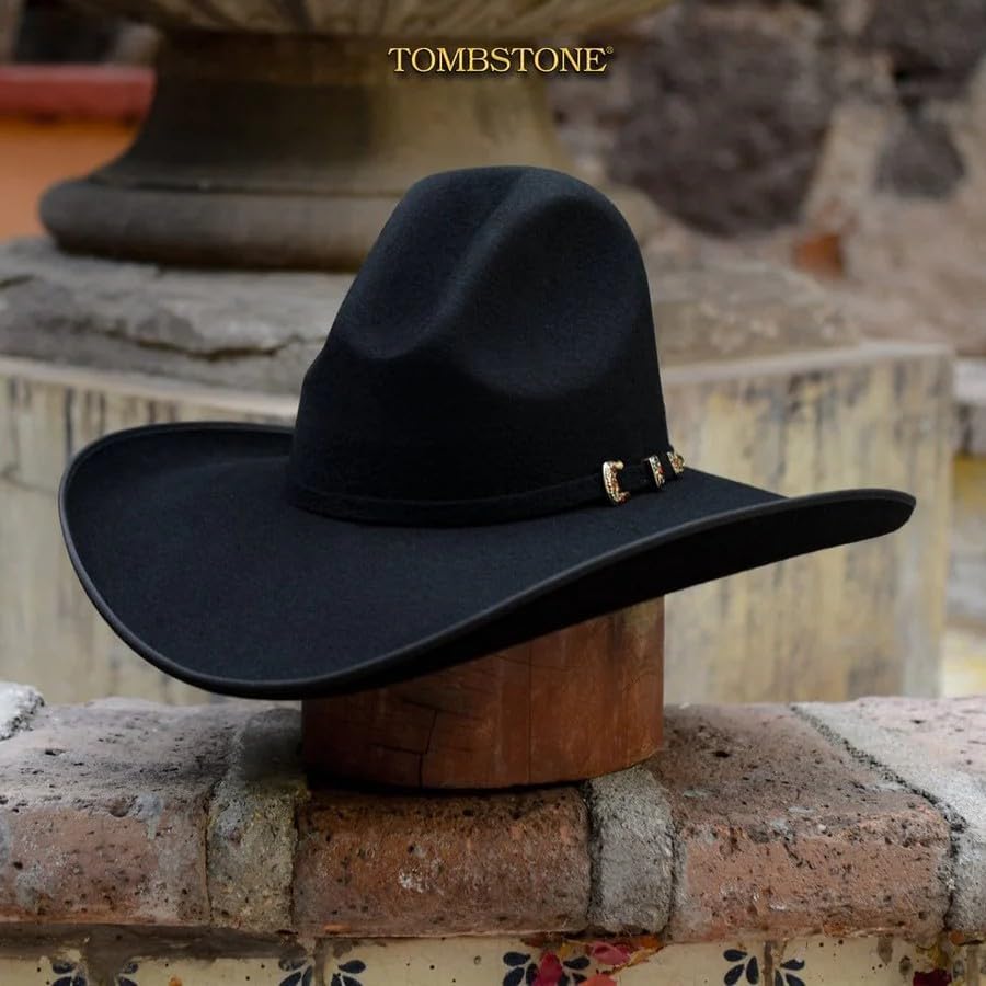 Original Tombstone 20X Western Cowboy Felt Hat - Cassidy Robavacas Style - Black - Image 6