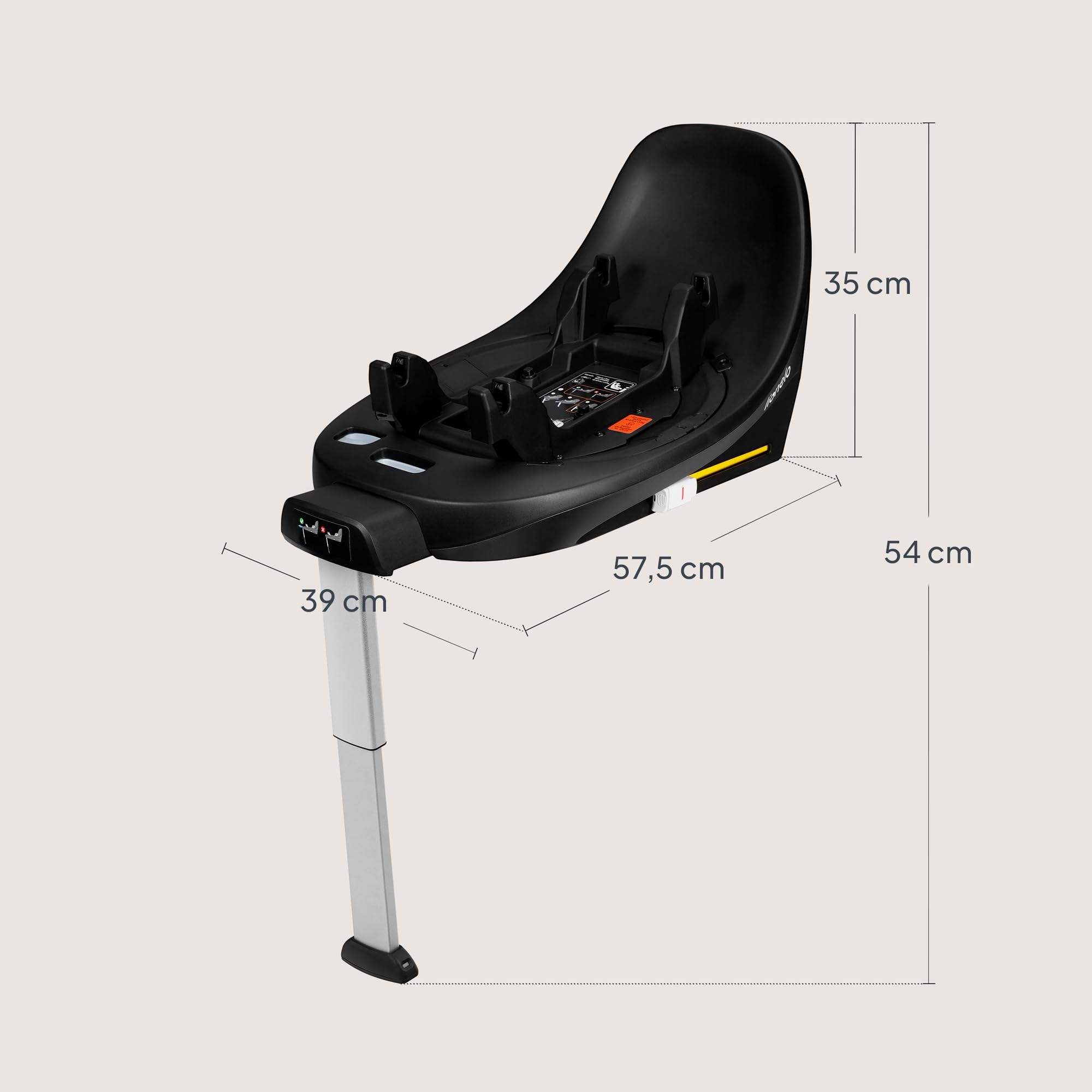 LIONELO MOXIE i-Size Base Baza do Fotelika Samochodowego Moxie i-Size, Montaż ISOFIX i Nogi Stabilizacyjnej, Montaż Zatrzaskowy, Wskaźnik Prawidłowej Instalacji