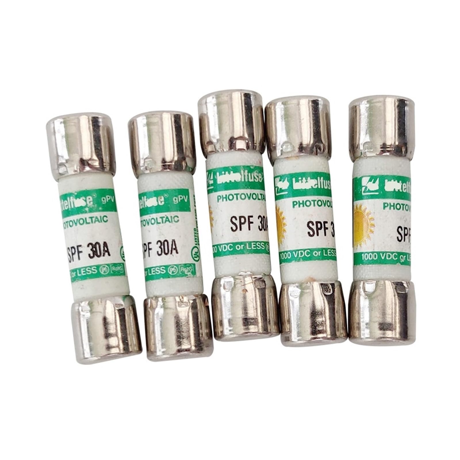 FBPQRCONS 10PCS Fuse SPF 1A 2A 3A 4A 5A 6A 8A 10A 12A 15A 20A 25A 30A 1000V(SPF 15A)