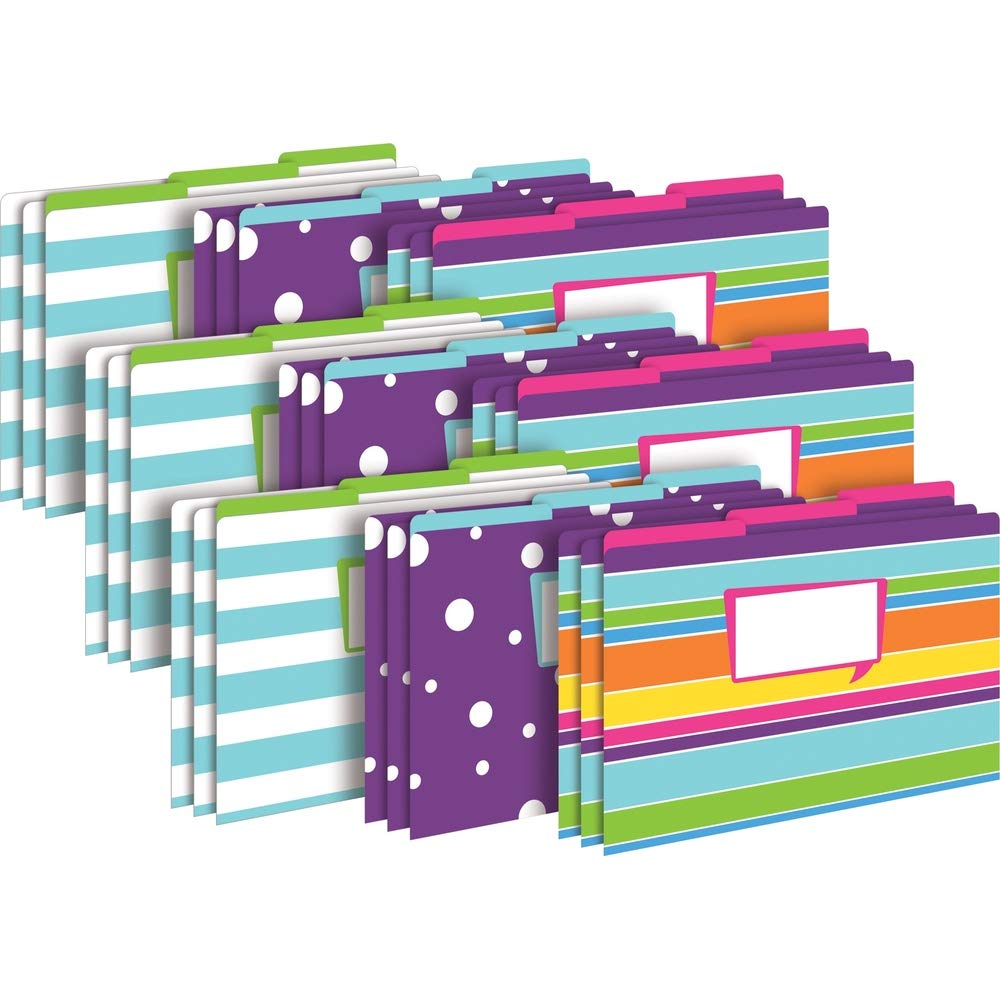Barker Creek Legal File Folders Pack of 27, Happy, Multicolor, 27 Legal Size File Folders in Three Colorful Patterns, 1/3 Tabbed, Home, School and Office Supplies (3569)