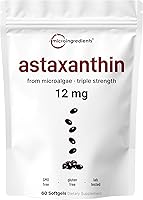 Vista 10 de Micro Ingredients Astaxantina 12 mg con aceite MCT, 120 cápsulas blandas, suministro para 4 meses Suplementos antioxidantes de astaxantina