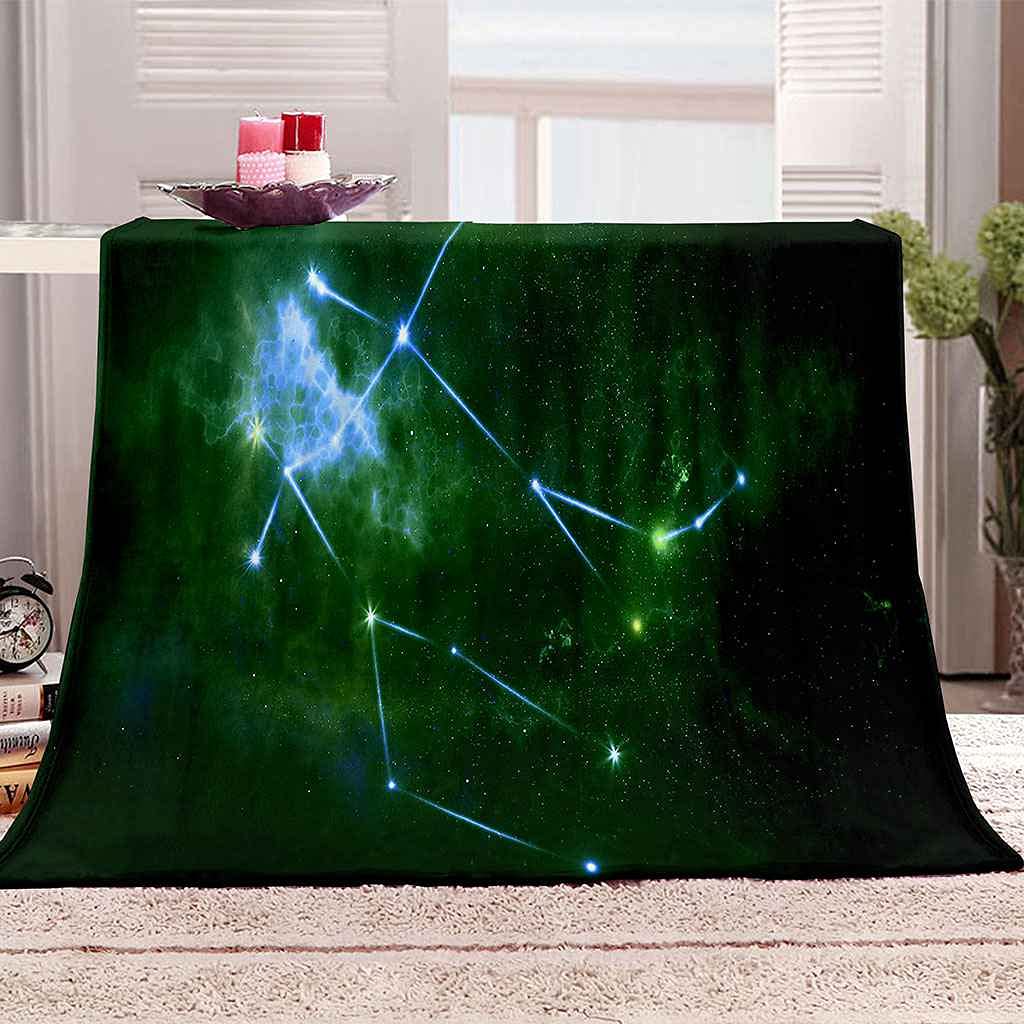 Couverture Polaire en Flanelle Microfibre Haute Qualité Motif 3D Vert