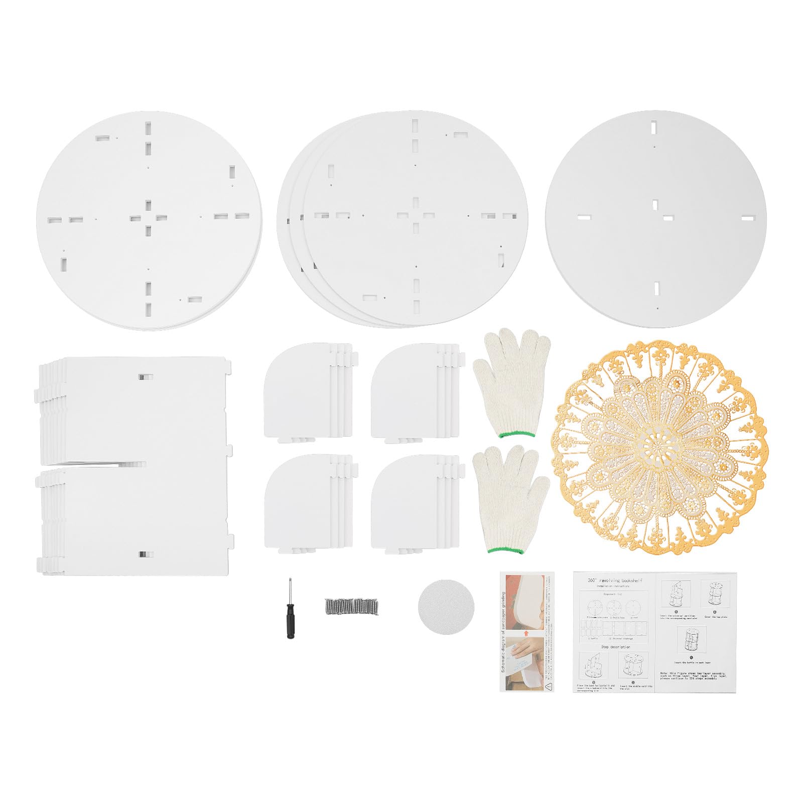 Libreria girevole a 360° a 4 livelli, 39,5 x 115,5 cm, bianco, con 16 scomparti, salvaspazio, portata 60 kg, per soggiorno, cameretta dei bambini e ufficio