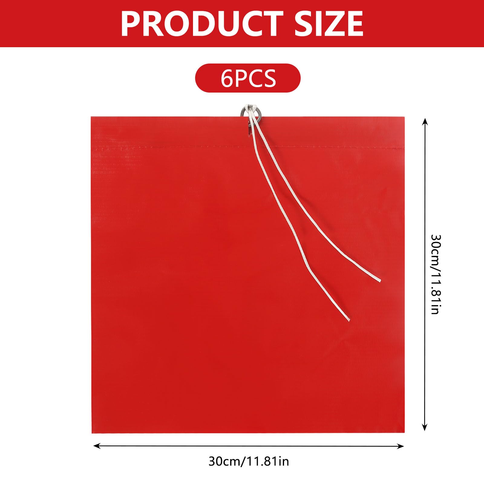 Bandiere di avvertimento rosse con corda set 30x30 cm per trasporto portabici auto roulotte