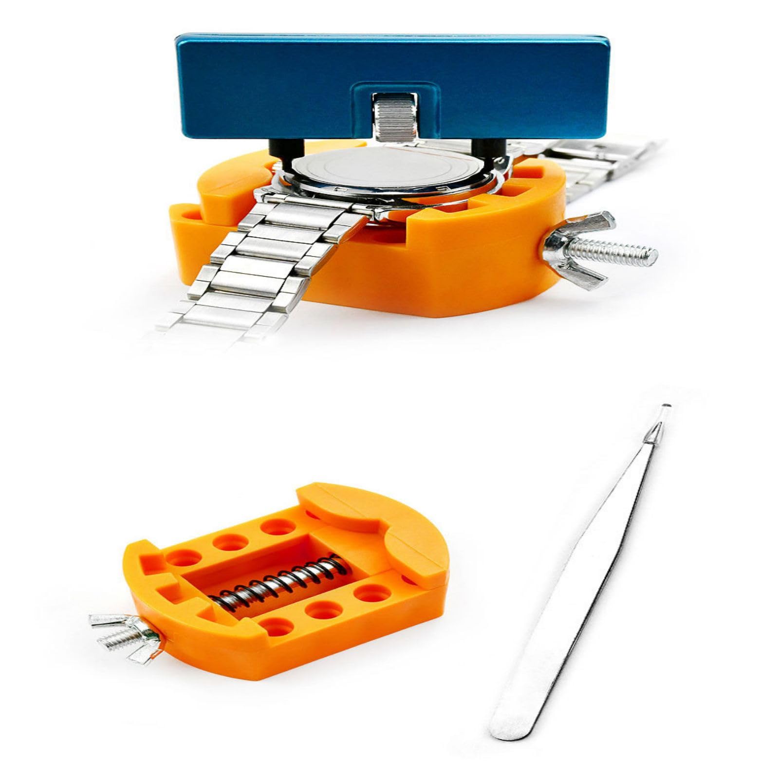 Herramienta para Correa de Reloj, Kit de reemplazo de batería, Juego de Herramientas para reparación de Relojes, Base Abierta, Tapa Trasera Abierta, combinación de Herramientas par