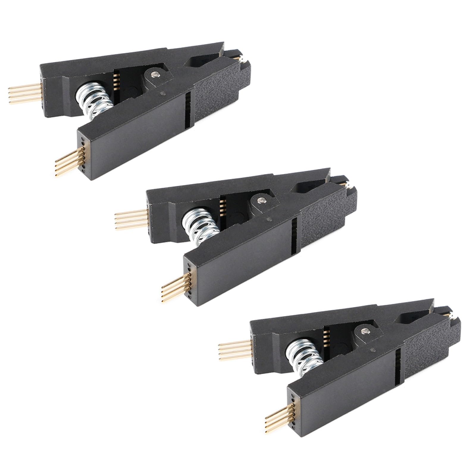 3Pcs SOIC8 SOP8 Test Clip SOP8 Detachable Chip Test Flash Clamp Wide and Narrow Body Flash Chip Black Programmer Testing Clip Without Cable