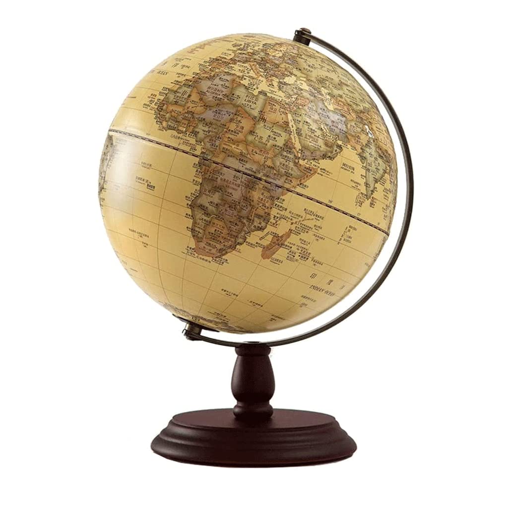 Gpdnbieu 20Cm A Raised 3D Embossed Lighting Led Lighted Globe Retro, With Wooden Stand Clear Text Marking(20Cm A)