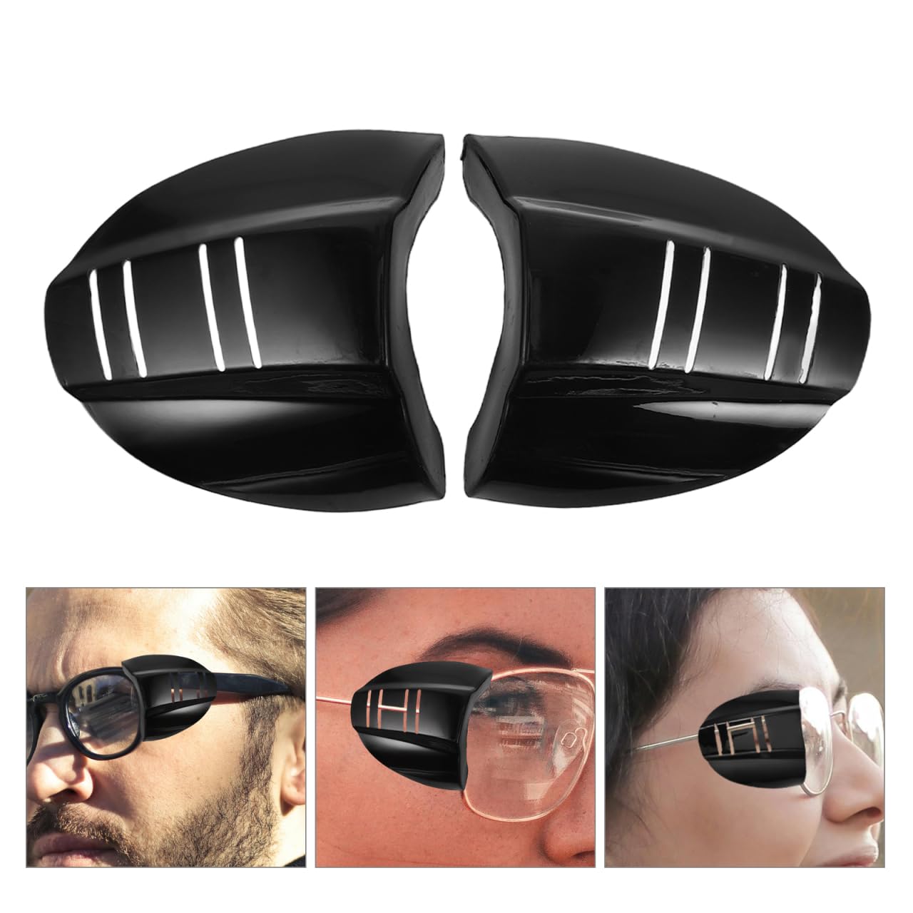 FRCOLOR 4 piezas gafas para hombres protección lateral universal para gafas gafas de oscurecimiento gafas de protección transparentes pantallas de gafas para proteger los ojos gafas ciegas negro TPU