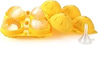 Vista 10 de Bandeja de silicona suave para cubitos de hielo con tapa, bandeja de hielo flexible (4 esferas, negro)