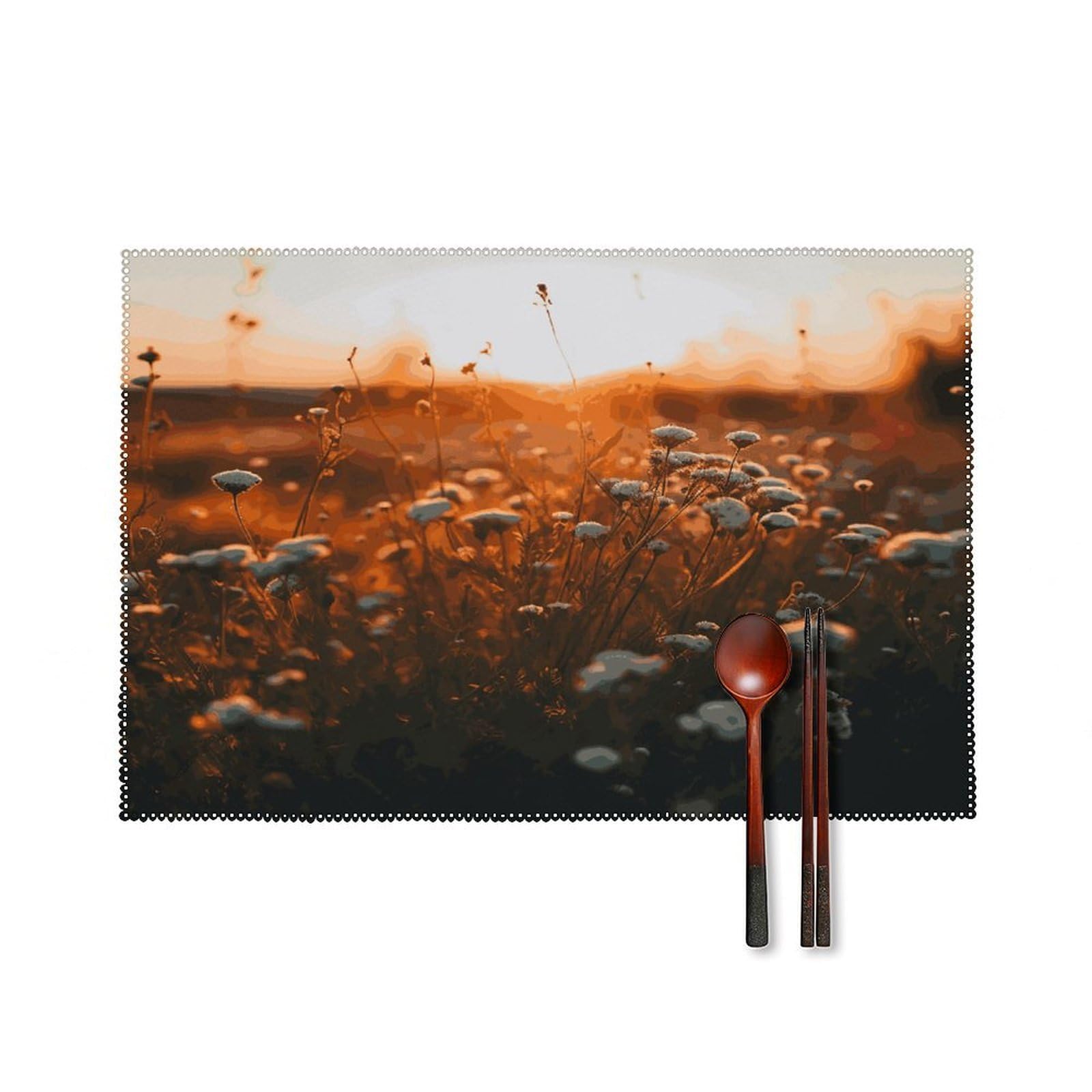 Fodpand Style Flowers In The Sunset Placemats Set Of 4 Place Mats Table Mats