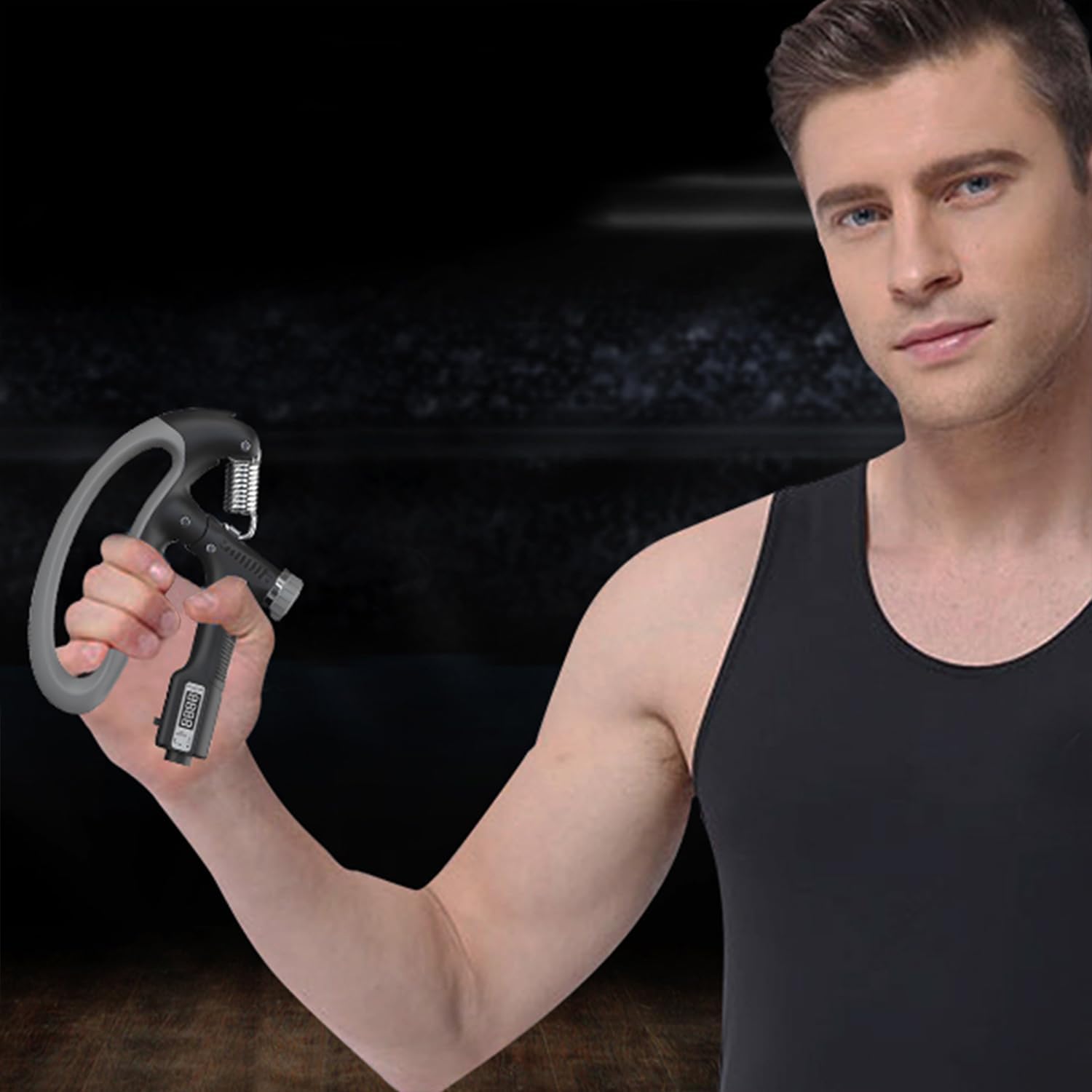 KEMLOZE Premium Advanced Electronic Adjustable Hand Grip Strengthener | Forearm & Finger Exercise | For Men & Women | Adjustable Resistance - 10-60 kg | Built-In Counter (multi) 3