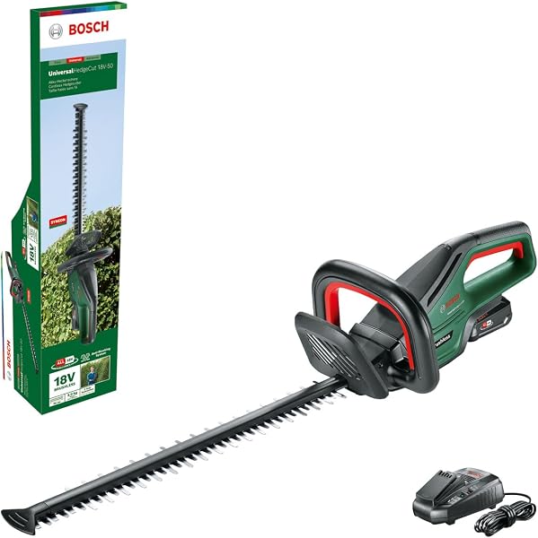Taille-haies sans fil Bosch UniversalHedgeCut 18V-50, lame 50 cm, capacité de coupe 20 mm, batterie 2,5 Ah