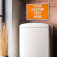 Vista 53 de Cartel de aluminio resistente a la intemperie de varios tamaños, personalizable con texto en inglés