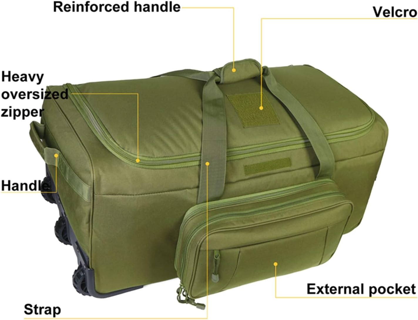 Travel Duffle Bag With Wheels Extra Large Rolling Duffel Bags for Tactical Military Deployment Camping - Image 7