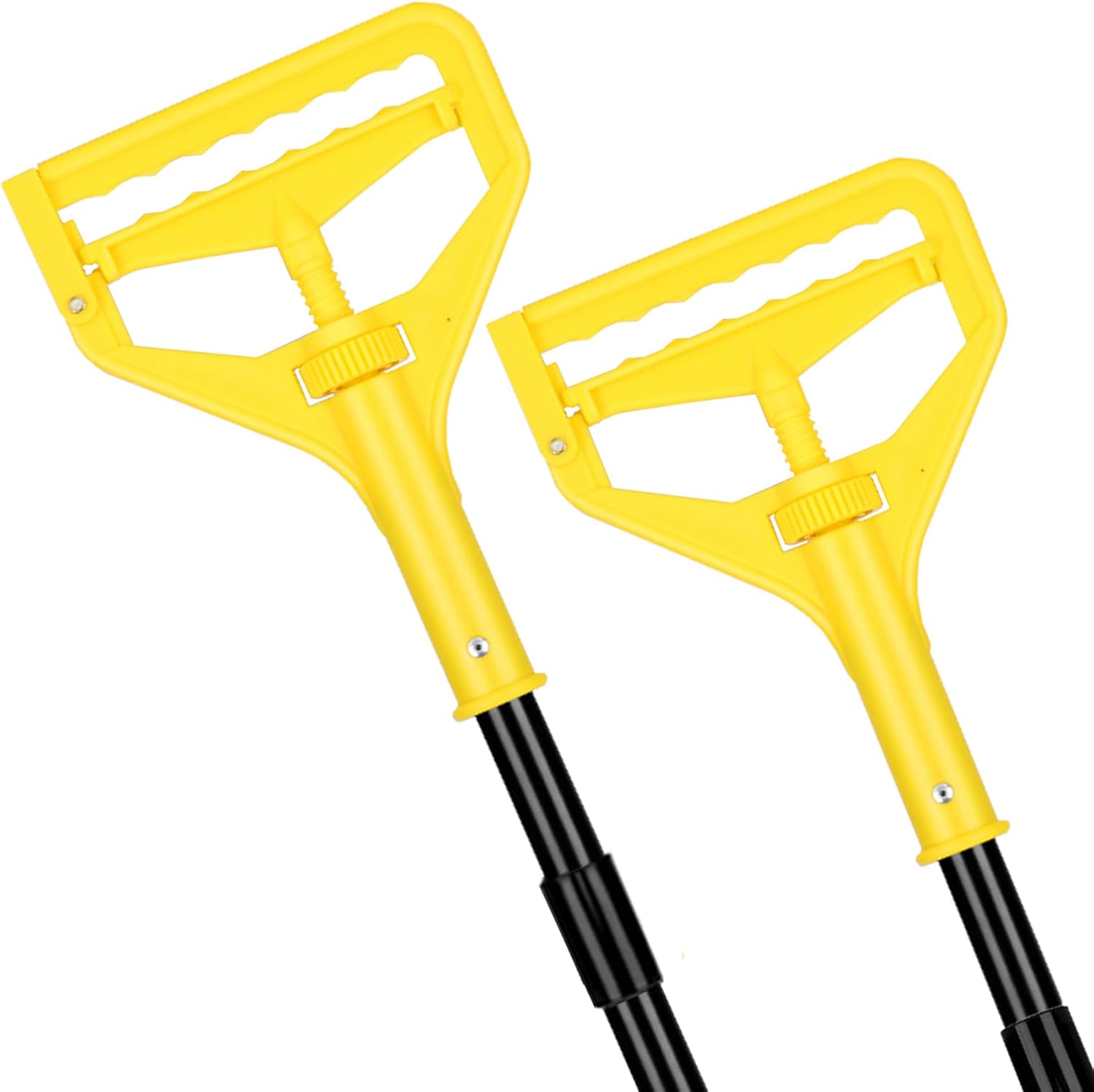 Commercial Mop Handle Heavy Duty,58" Industrial Mop Stick,Wet Mops Head Replacement Holder for Professional/Industrial Floor Cleaning, 2 Pack,Yellow,