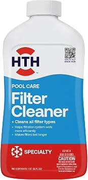 HTH 67071 Swimming Pool Care Filter Cleaner - Removes Dirt, Oil, and Grease Buildup for Crystal Clear Water