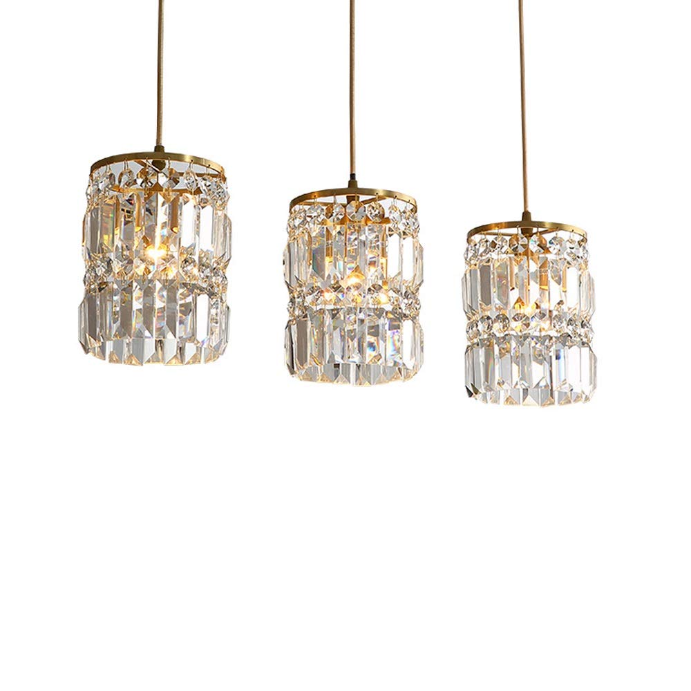Lustre LED cristal K9 suspension réglable métal plafonnier salon salle à manger M