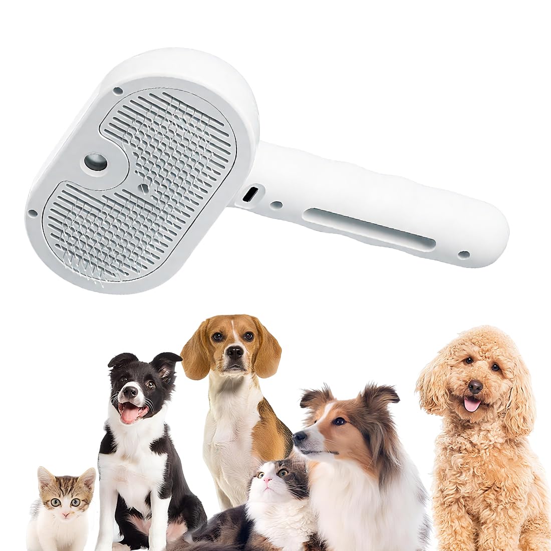 1 Pieza Cepillo Vapor para Gatos, Cepillo para Gatos Recargable para Perros y Gatos de Pelo largo y Corto,Conejos,Autolimpiante para el Cuidado del Pelaje de las Mascotas