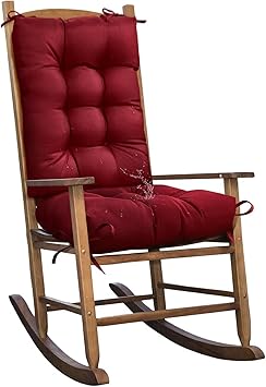 Set of 1 Indoor Outdoor Burgundy Chair Cushion Waterproof High Back Rocking Chair Cushions Soft Patio Chair Pad for Lounger Recliner