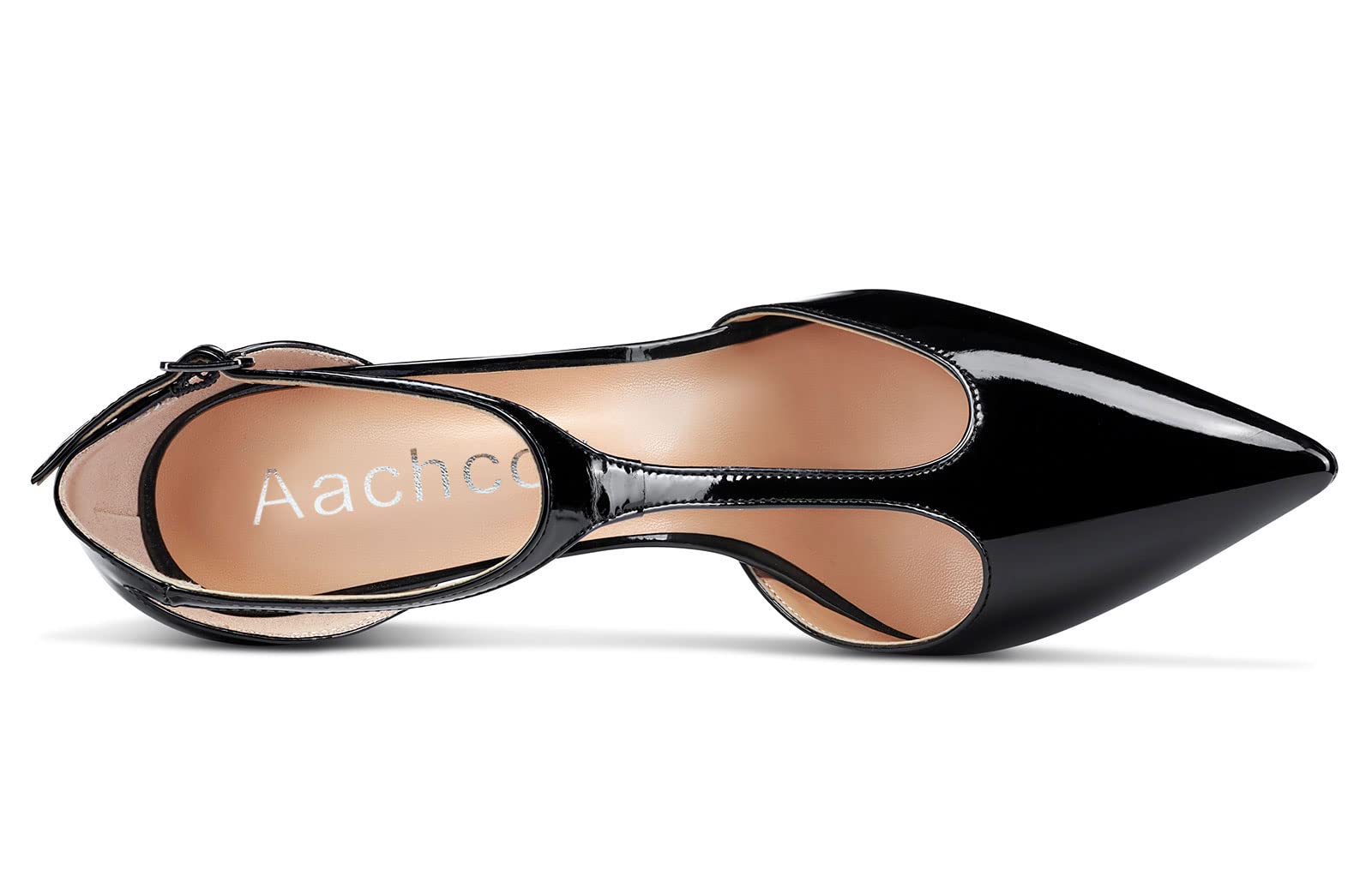 Aachcol Femmes T-strap Sandales Haut High Aiguille Talon Heel Pointu Bout Mary Jane Lanières Cheville Escarpins Clear Dress Chaussures 12 CM