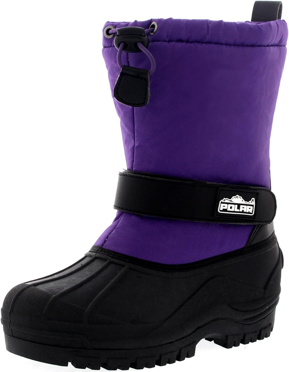 Unisex Kids Pull On Drawstring Closure Nylon Winter Snow Rain Boots