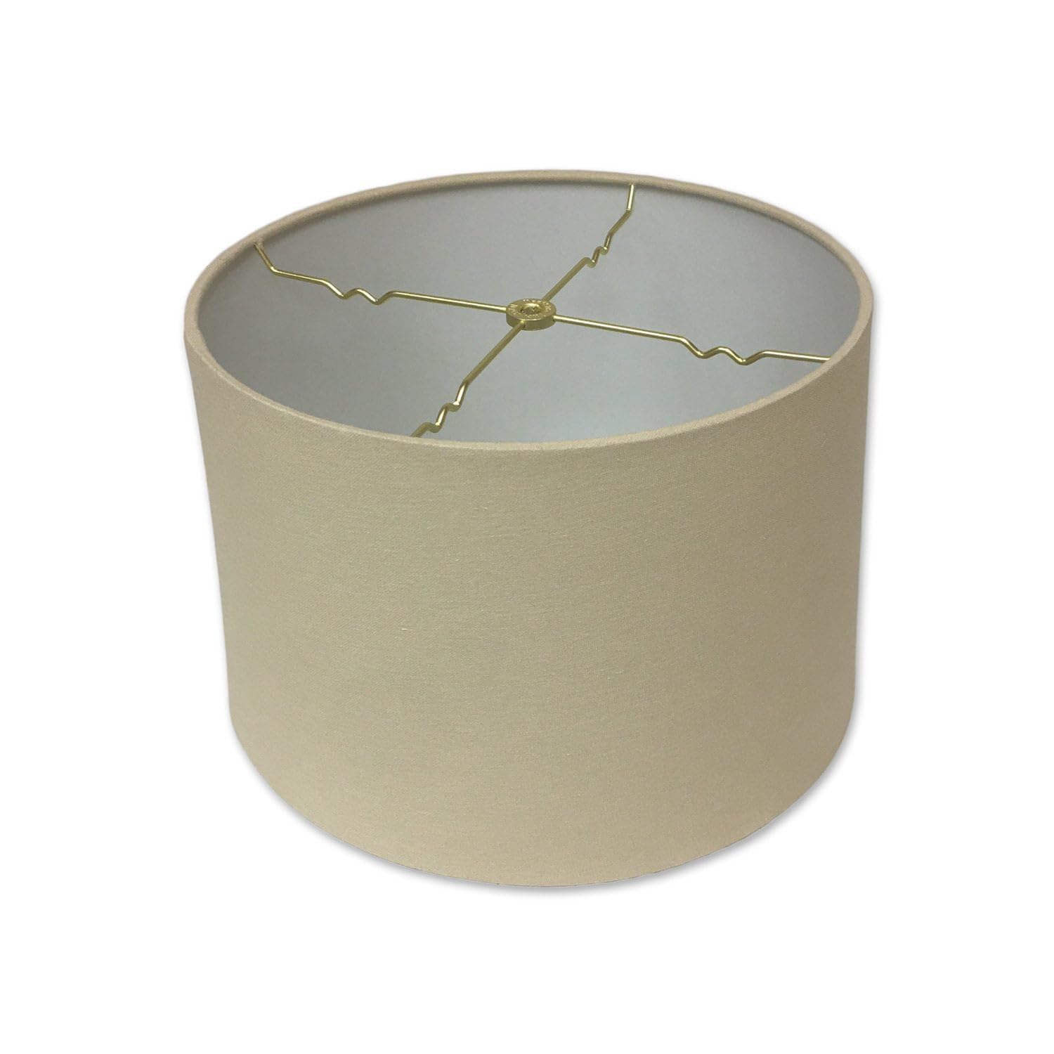 Photo 1 of Royal Designs, Inc. HB-610-14LNBG Shallow Drum Hardback Lamp Shade, 13 x 14 x 9, Linen Beige