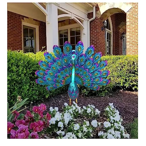 Beautiful Metal Peacock Statue Decor - 2023 New Metal Peacock Outdoor Statue Peacock Statue Garden Decor, Realistic Peacock Yard Art Lawn Decoration Outdoor Sculpture Gift #TOP30