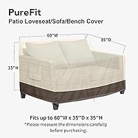 Vista 2 de PureFit Funda impermeable para sofá de exterior, funda para muebles de sofá de patio, funda de sofá biplaza de 2 plazas con ventilación de aire