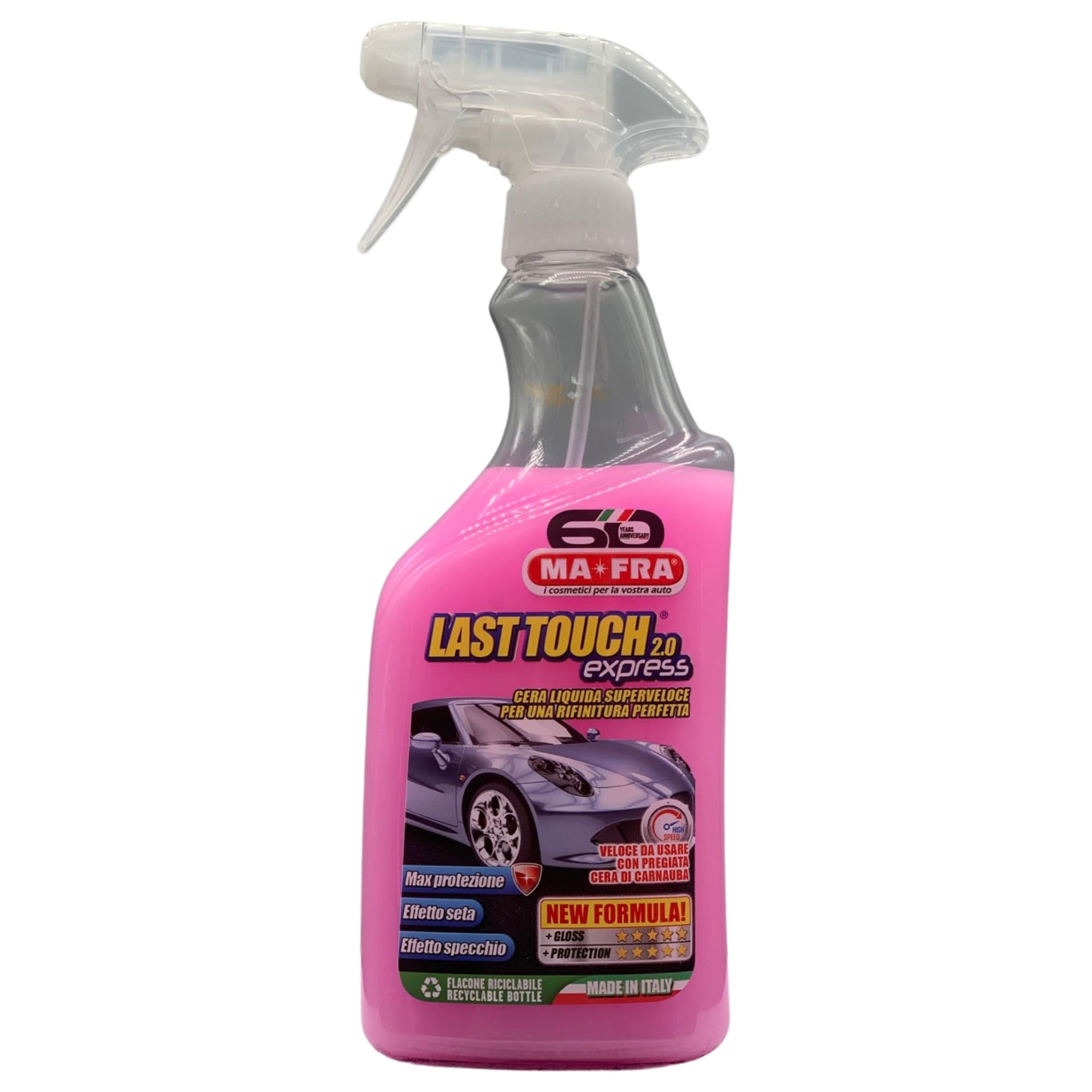 Cera Liquida Superveloce Spray LAST TOUCH 2.0 EXPRESS, Per Una Rifinitura Perfetta. Azione Pulente e Protettiva, Effetto Specchio, Effetto Seta, Non Unge 500ml (2 Spray)