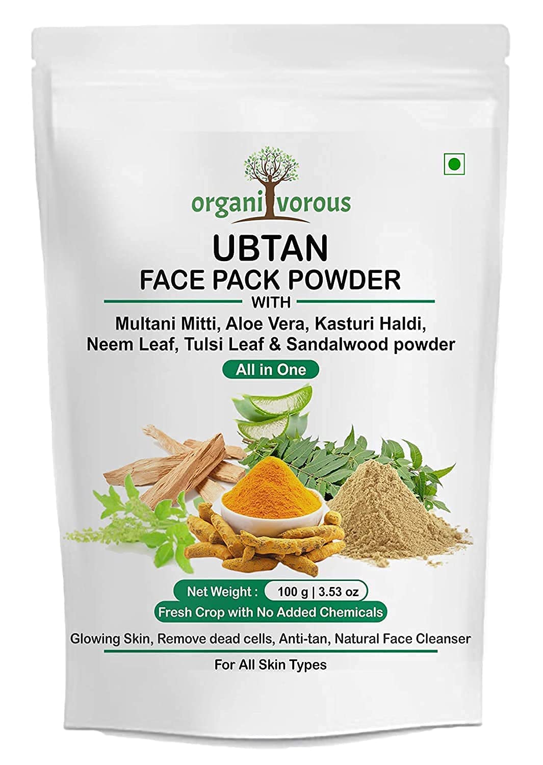 Buy Verem OrganivorousUbtan Face PackMultani Mitti, Wild Turmeric