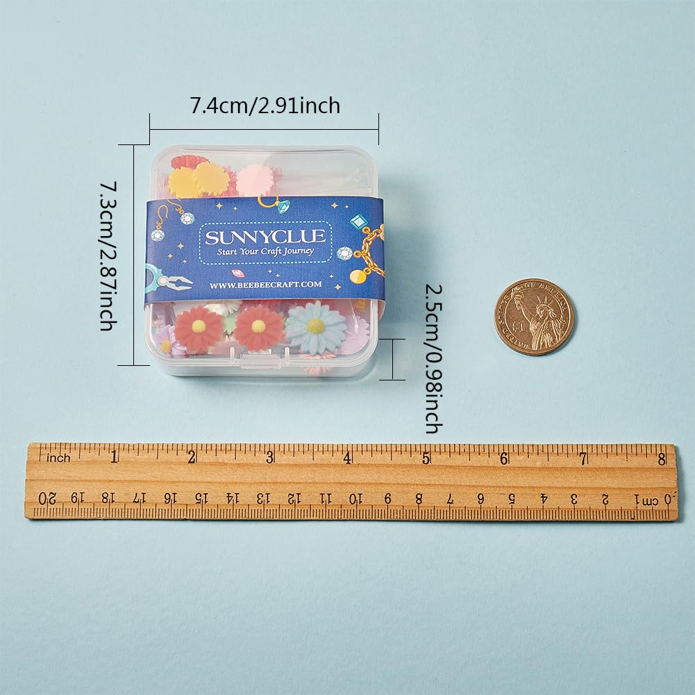 SUNNYCLUE 80 Stück Harz-Cabochons In Zitronenform, Flache Rückseite | Für DIY, Schmuck, Dekoration