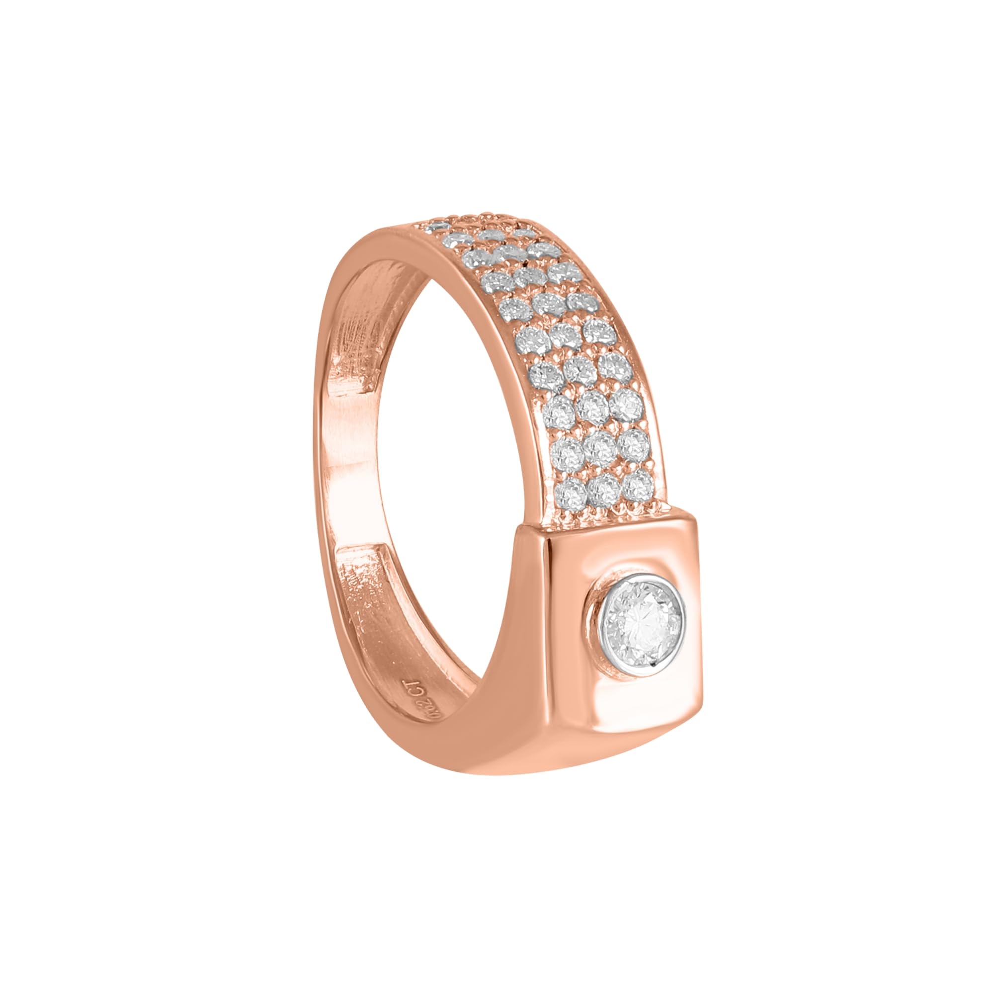 majestic glow bezal diamond ring | silver, gold and rose colour | shiny fashion jewellery-image-29