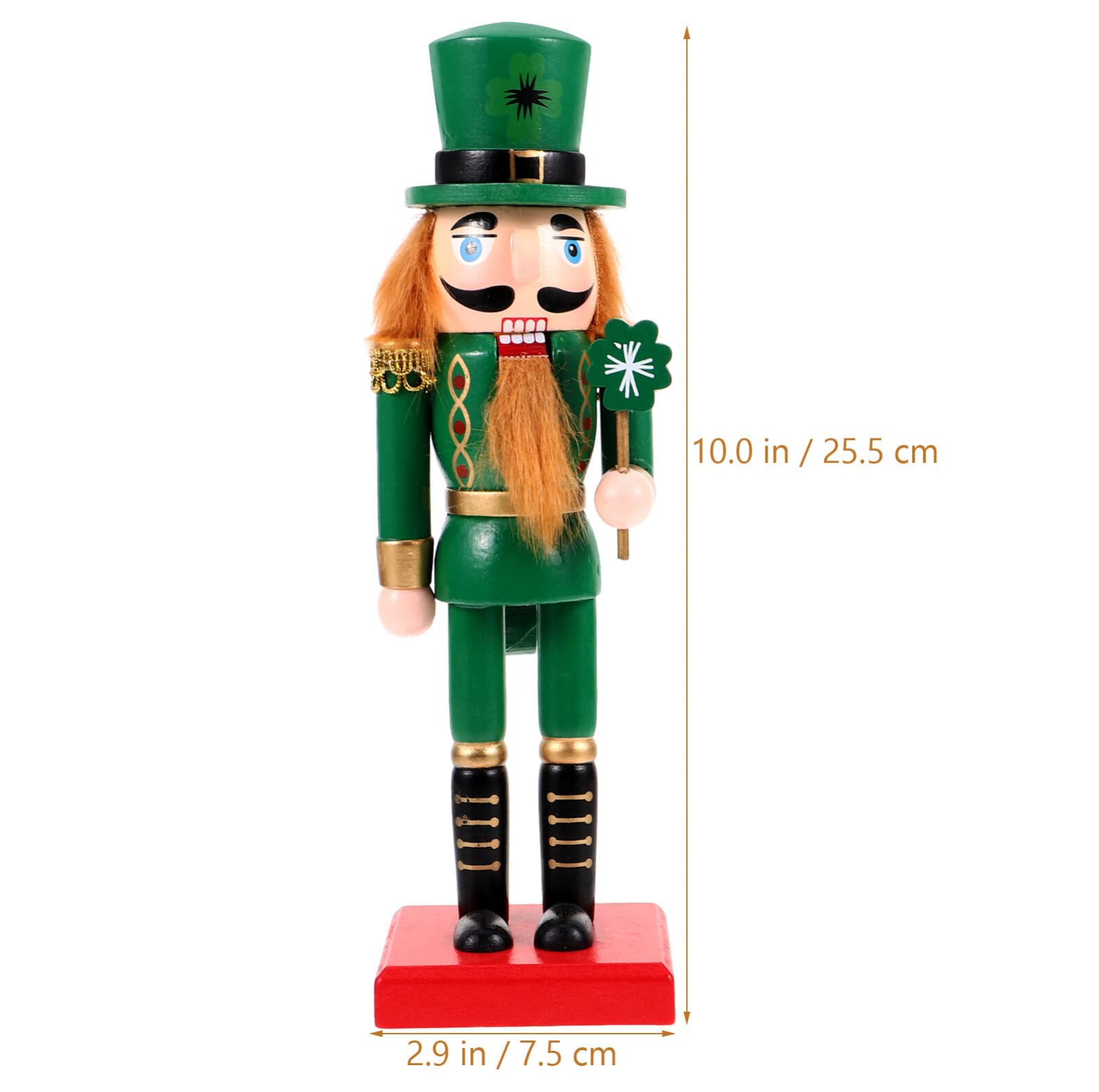HOLIDYOYO St. Patricks Day Nutcracker Figurine Leprechaun Nutcracker Wooden Soldier Nutcracker Pastel Nutcracker Figures Puppet Irish Party Decor for Shelves Tables, 25x7.5cm, Green