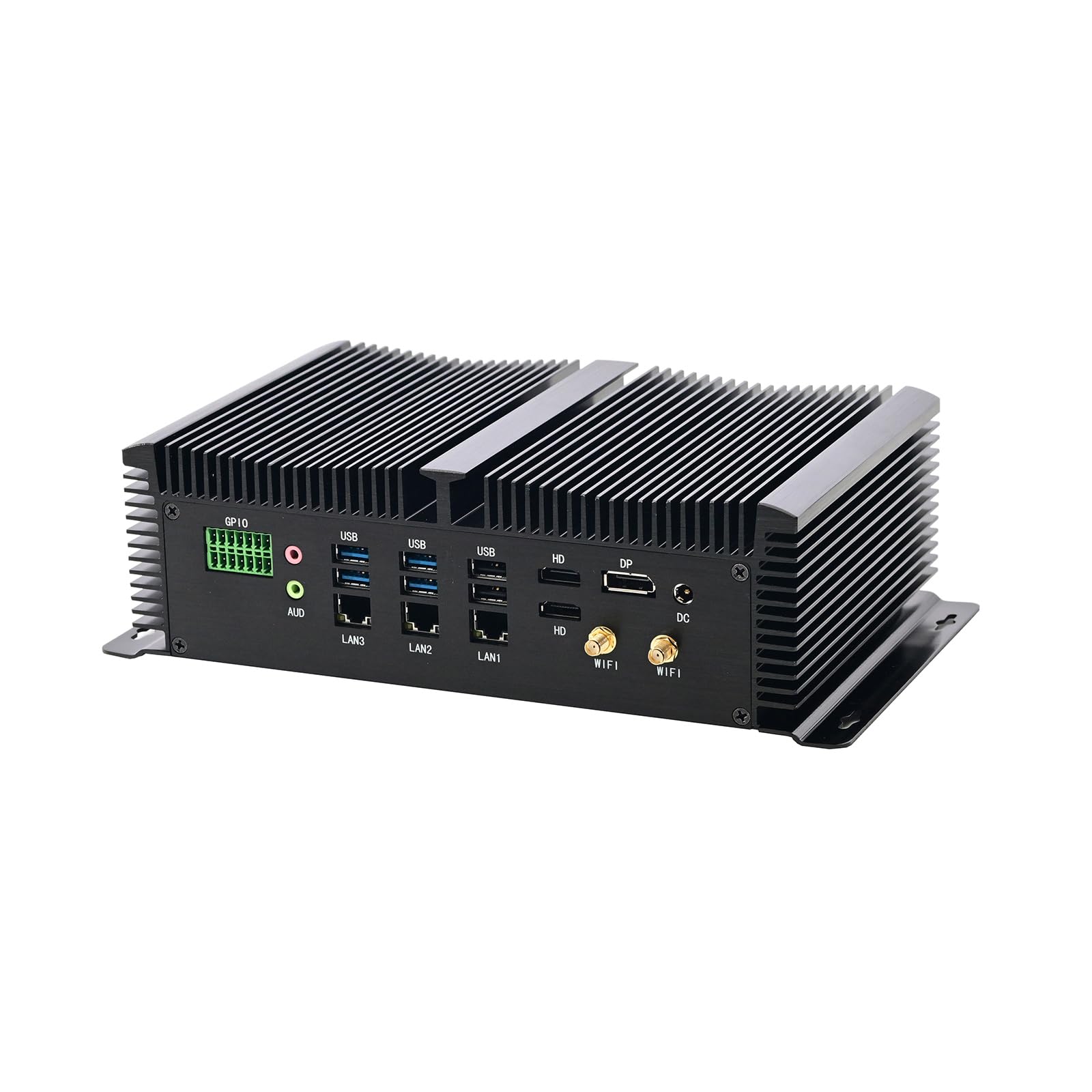 Fanless Industrial Computer, IPC, Mini PC, Windows 11 / Linux Ubuntu, I7 1355U 7 150U, IM11, 8 x COM, PS/2, 4 x USB3.0, 4 x USB2.0, GPIO, 3 x LAN, 2 x HDMI, DP, 16G RAM 256G SSD