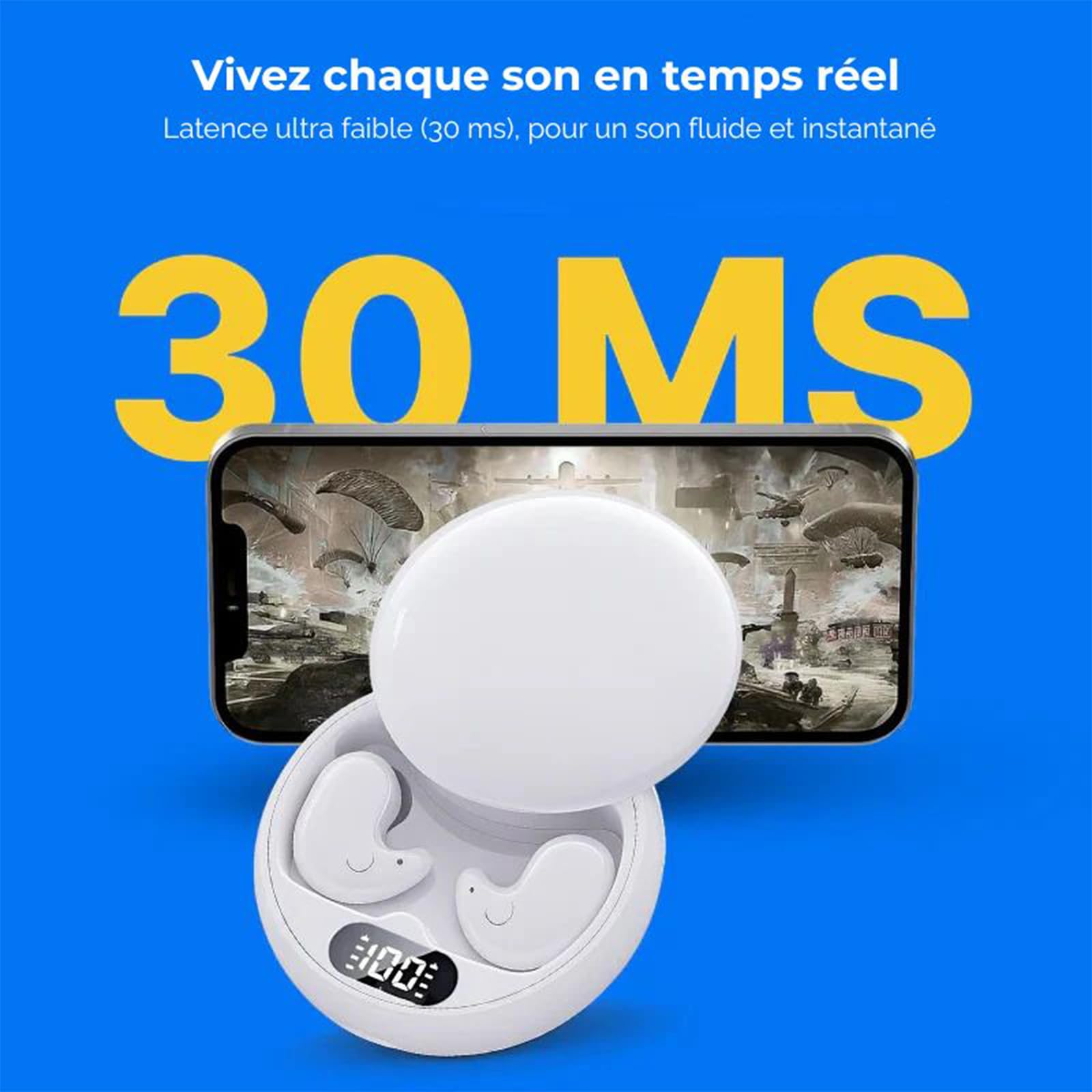 Mindpods Écouteurs, Mindpods Ecouteur Sommeil, Écouteurs sans Fil Intra-Auriculaires, Conception Ergonomique, Aucune Pression sur L'oreille, Adapté À Chaque Instant (Teint)