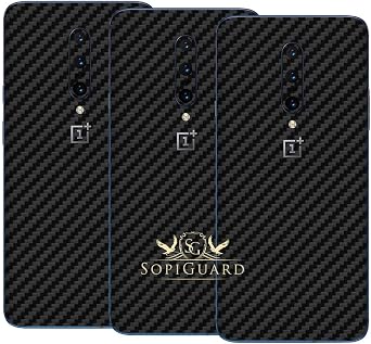 SopiGuard Skin for OnePlus 7 Pro Precision Edge-to-Edge Vinyl Sticker Back Panel Only 3 x Carbon Black